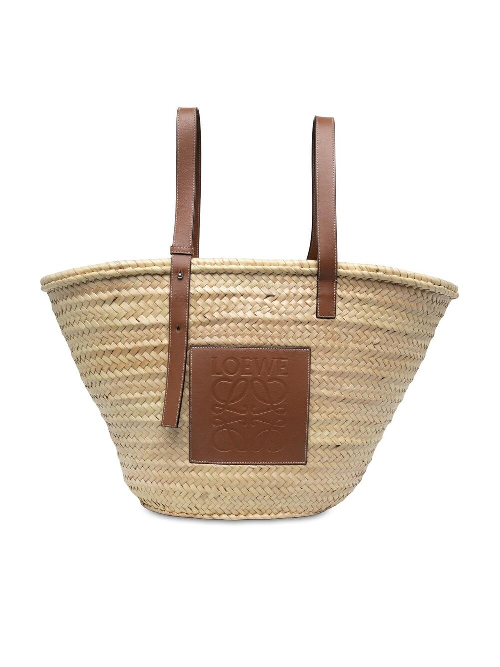 Loewe Large Raffia Anagram Basket Tote #369081L57B